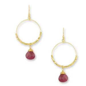 Ashiana Marie Gold Hoop Earrings Berry