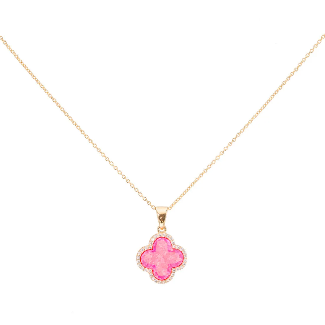 bara boheme | CLOVER CZ PAVE NECKLACE - SMALL