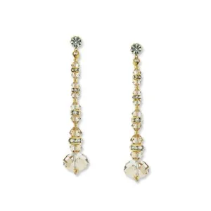 Beaded Champagne Crystal Earrings