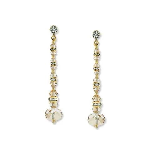 Beaded Champagne Crystal Earrings