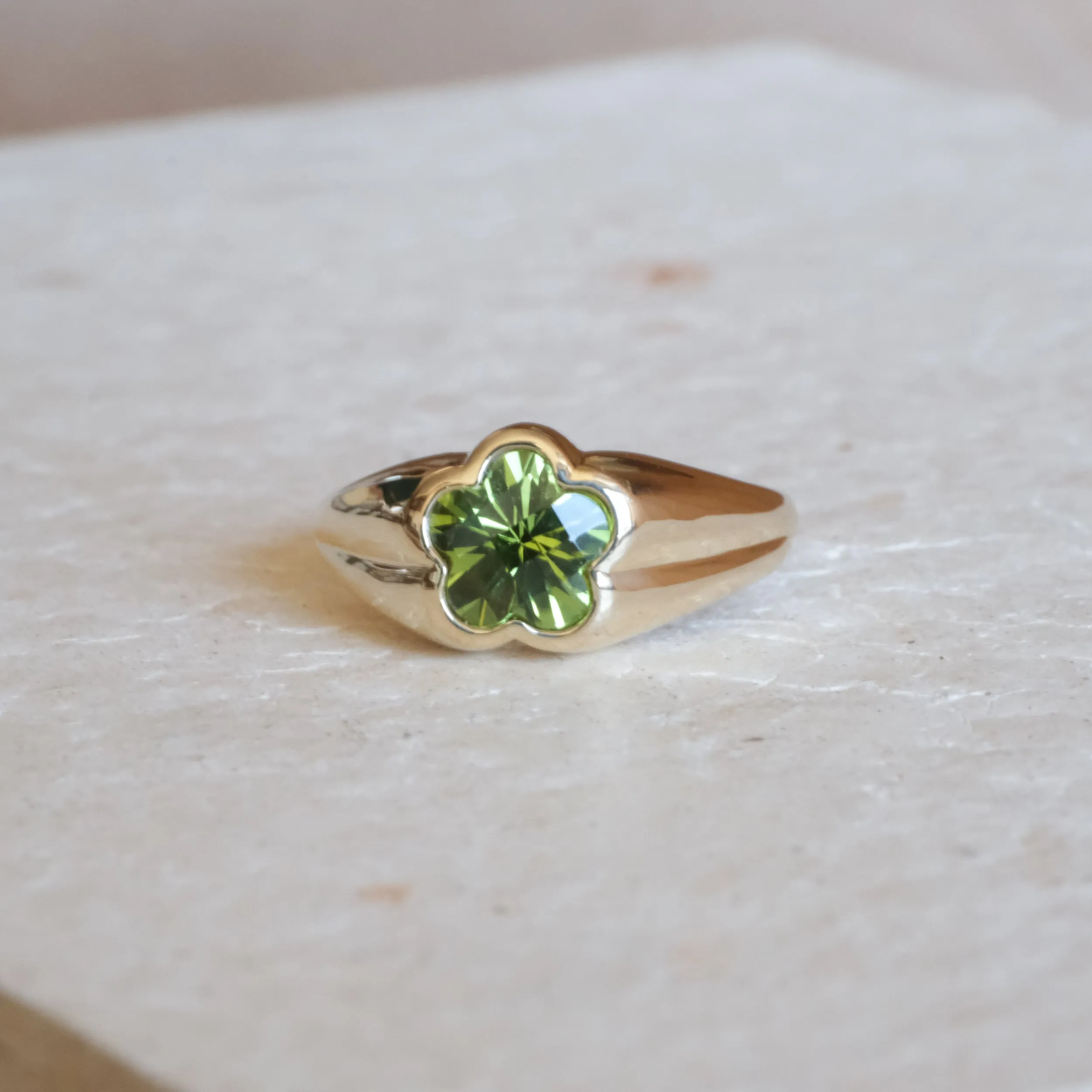 Bezel Flower Signet Ring | OOAK