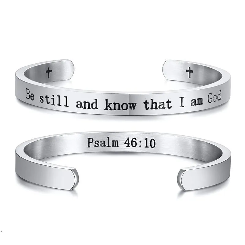 Bible Verse Bracelet <br> Be Still (Cuff)