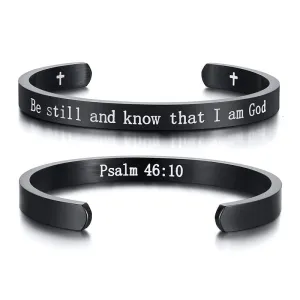 Bible Verse Bracelet <br> Be Still (Cuff)