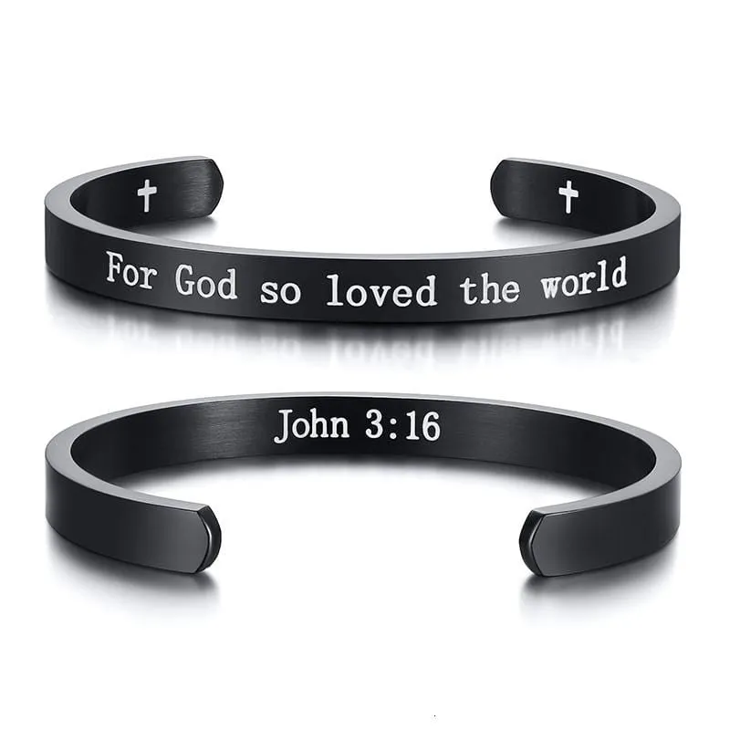 Bible Verse Bracelet <br> John 3:16 (Cuff)