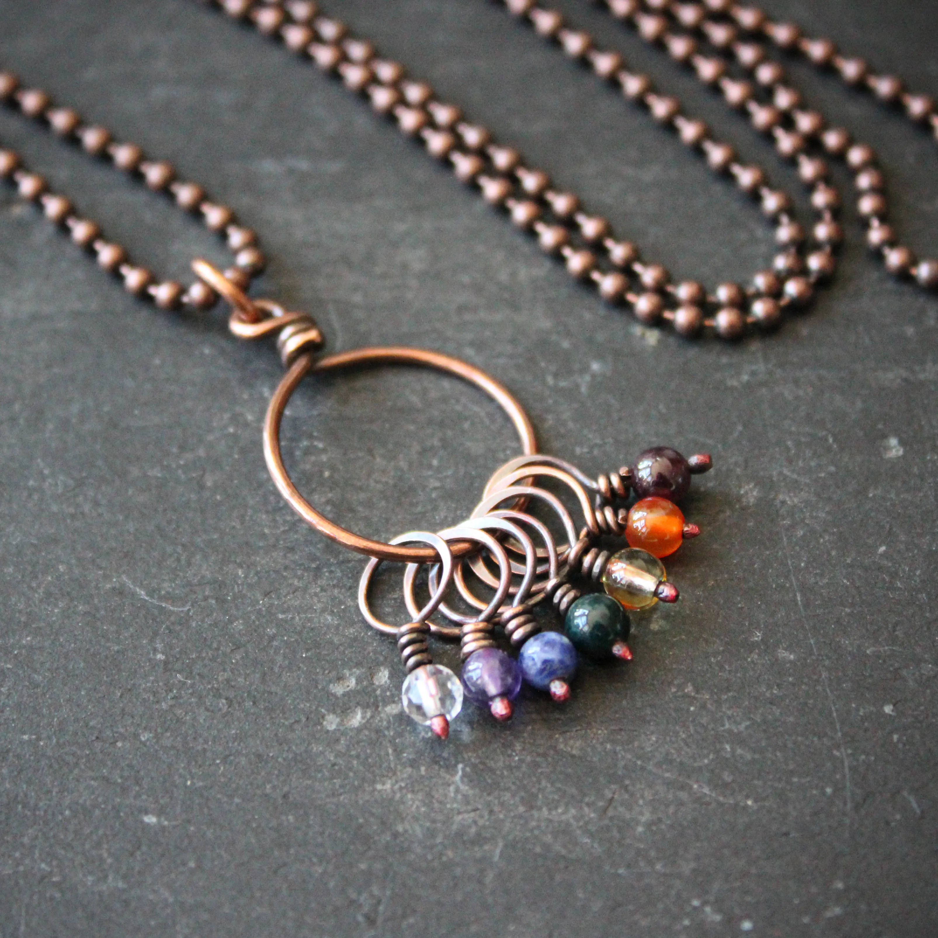 Bifrost Rainbow Stitch Marker Set Necklace