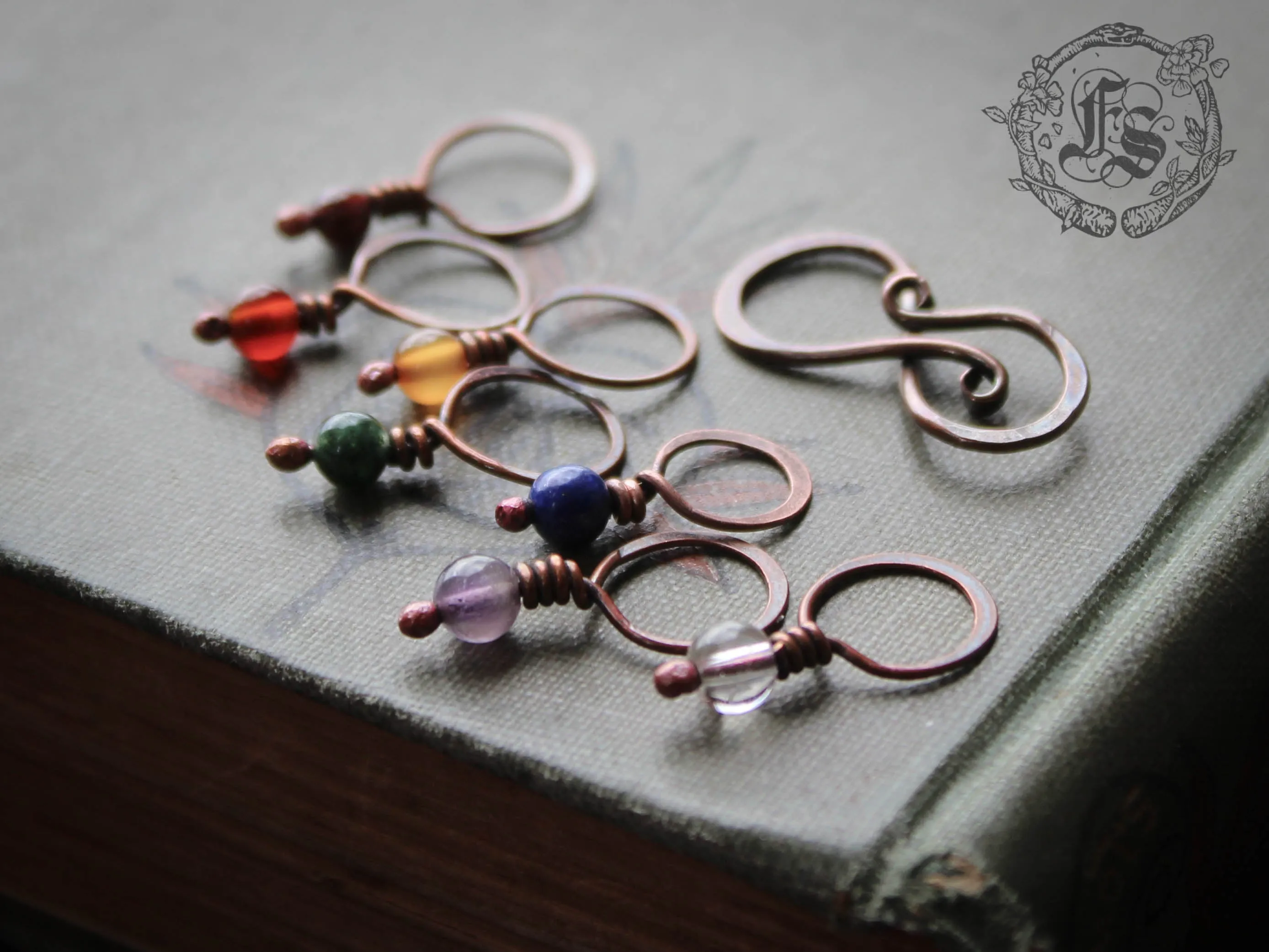 Bifrost Rainbow Stitch Marker Set Necklace