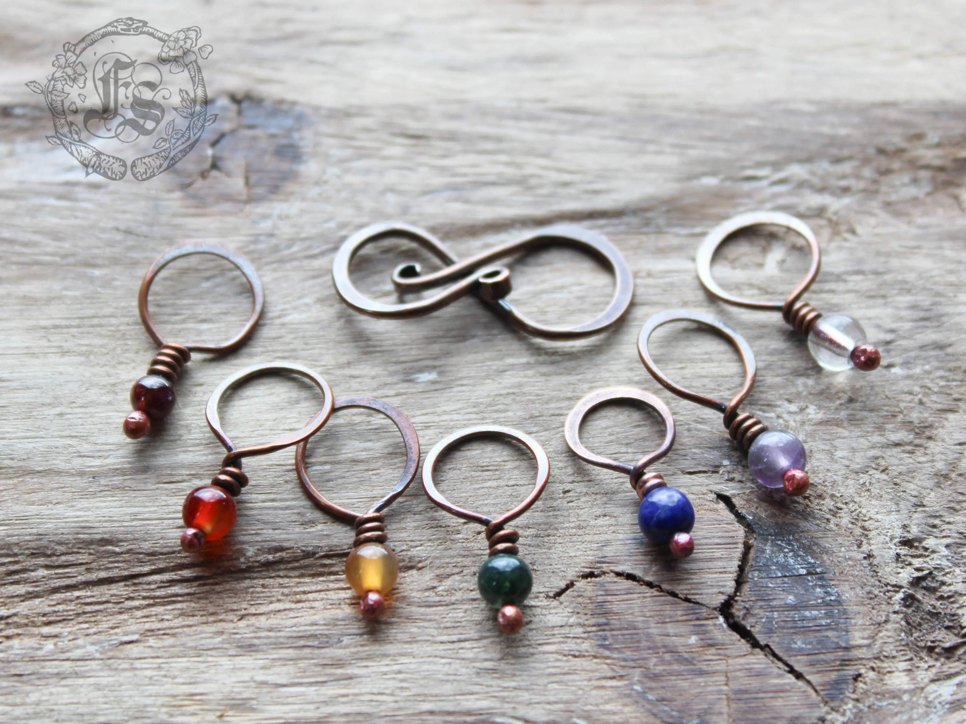 Bifrost Rainbow Stitch Marker Set Necklace