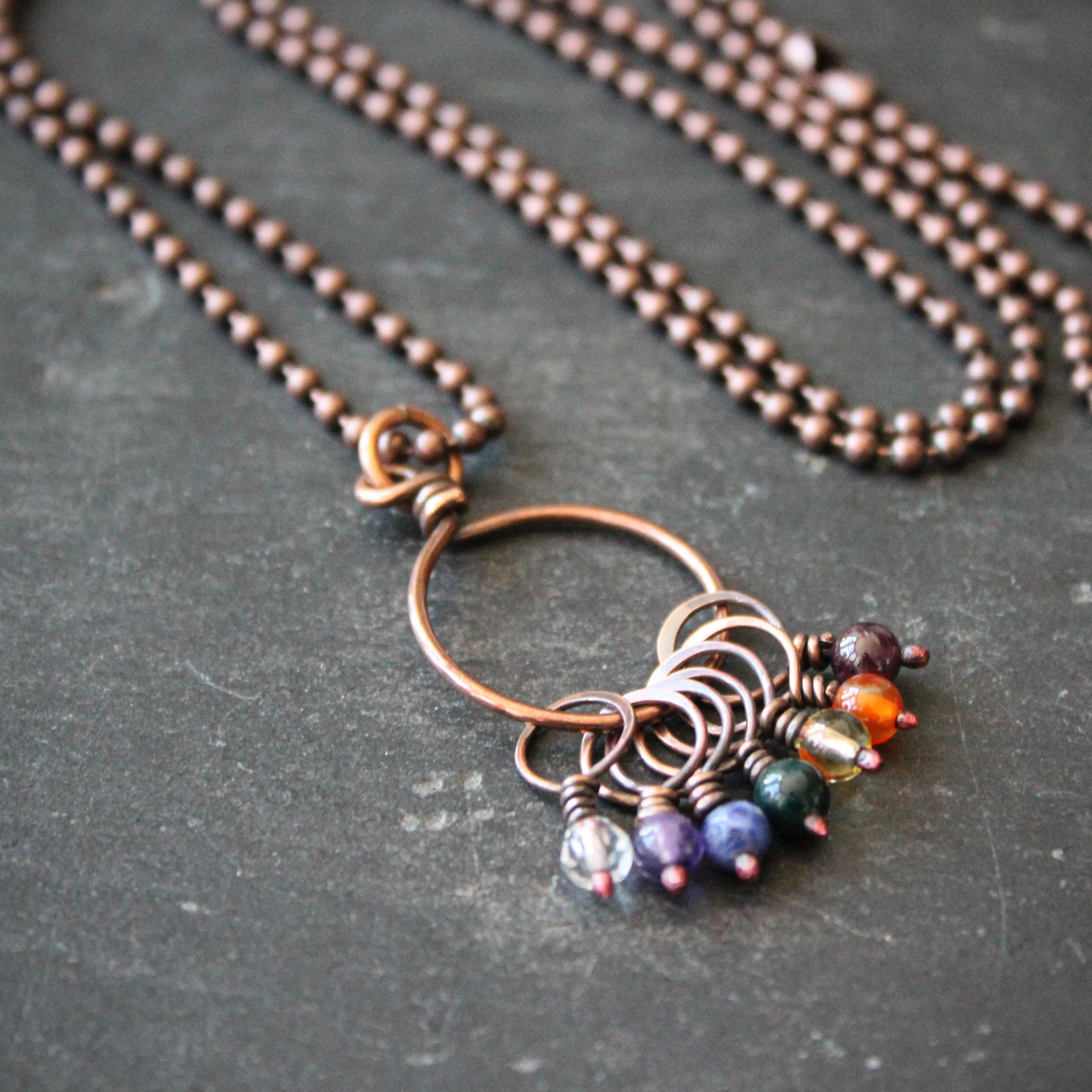 Bifrost Rainbow Stitch Marker Set Necklace