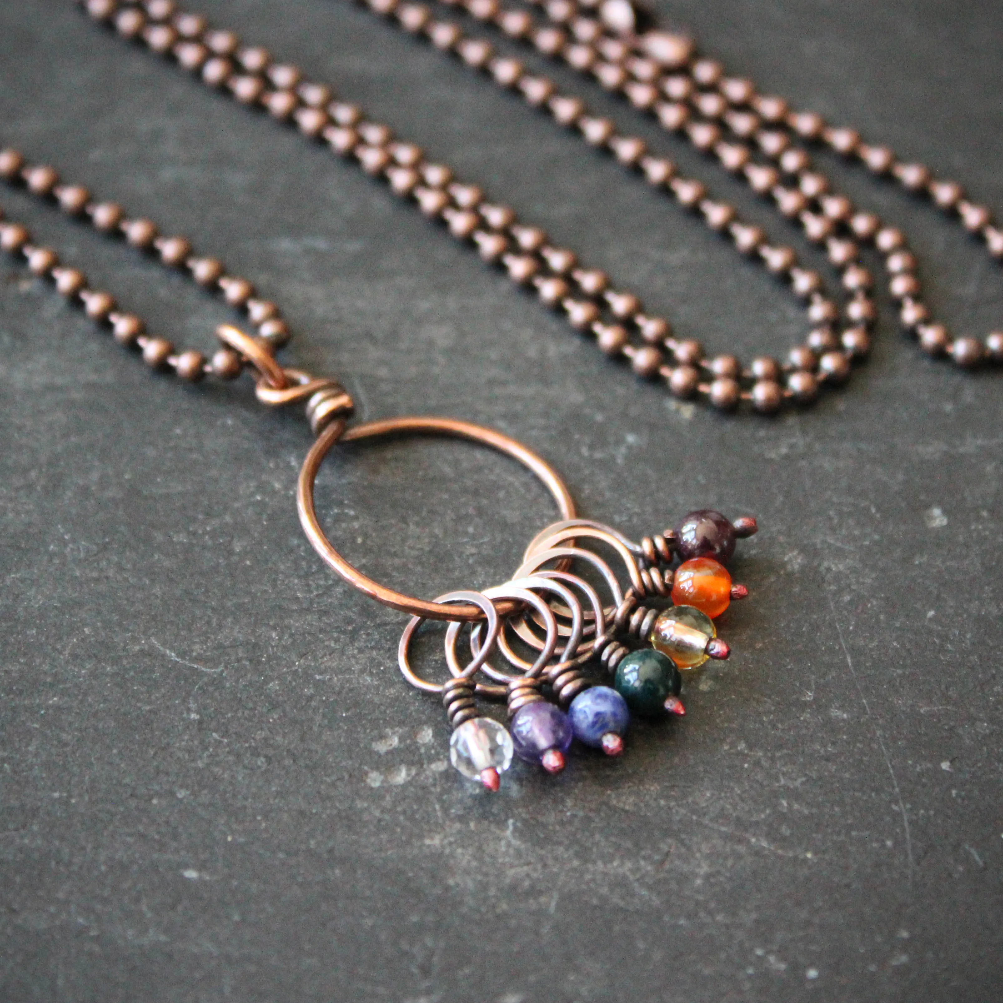 Bifrost Rainbow Stitch Marker Set Necklace