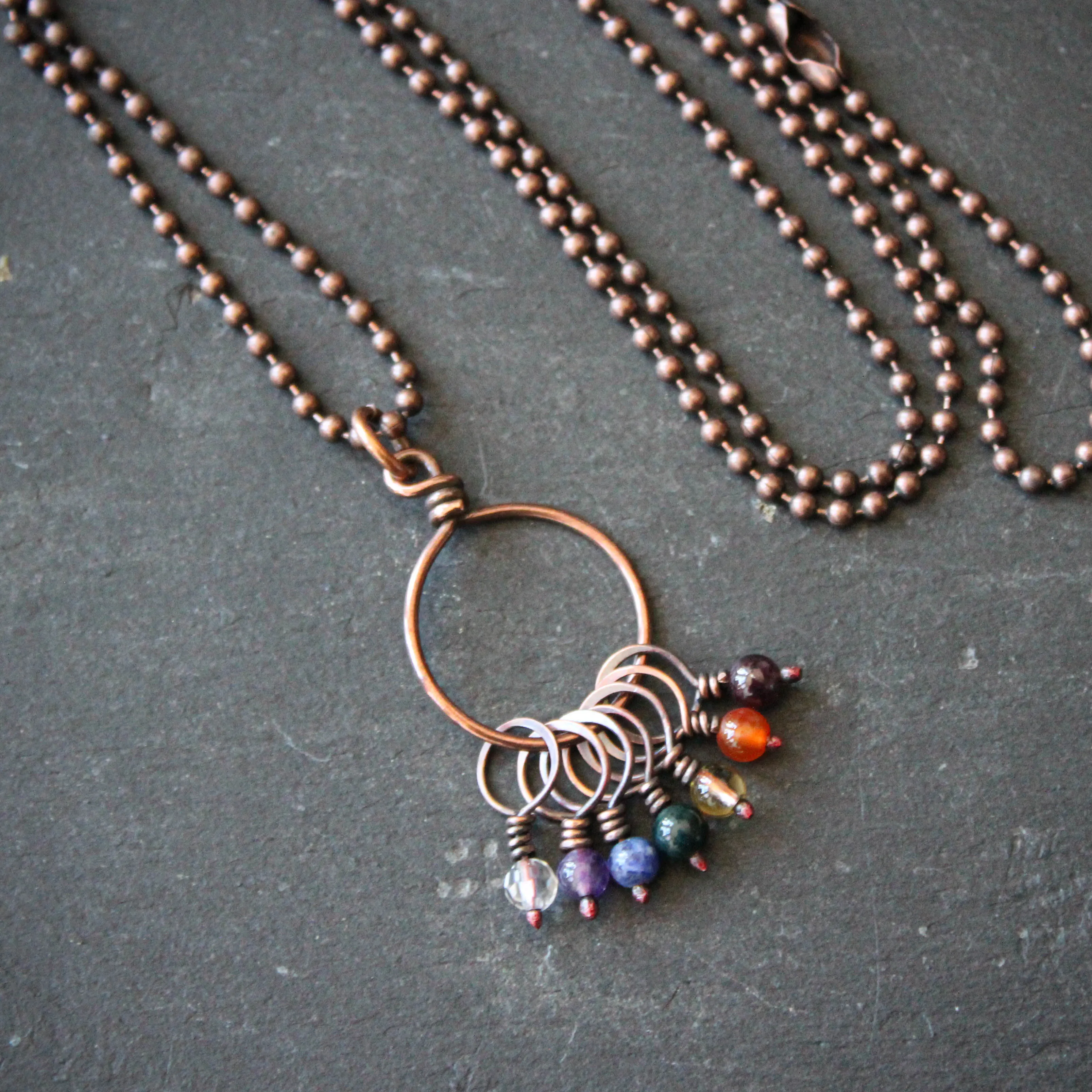 Bifrost Rainbow Stitch Marker Set Necklace