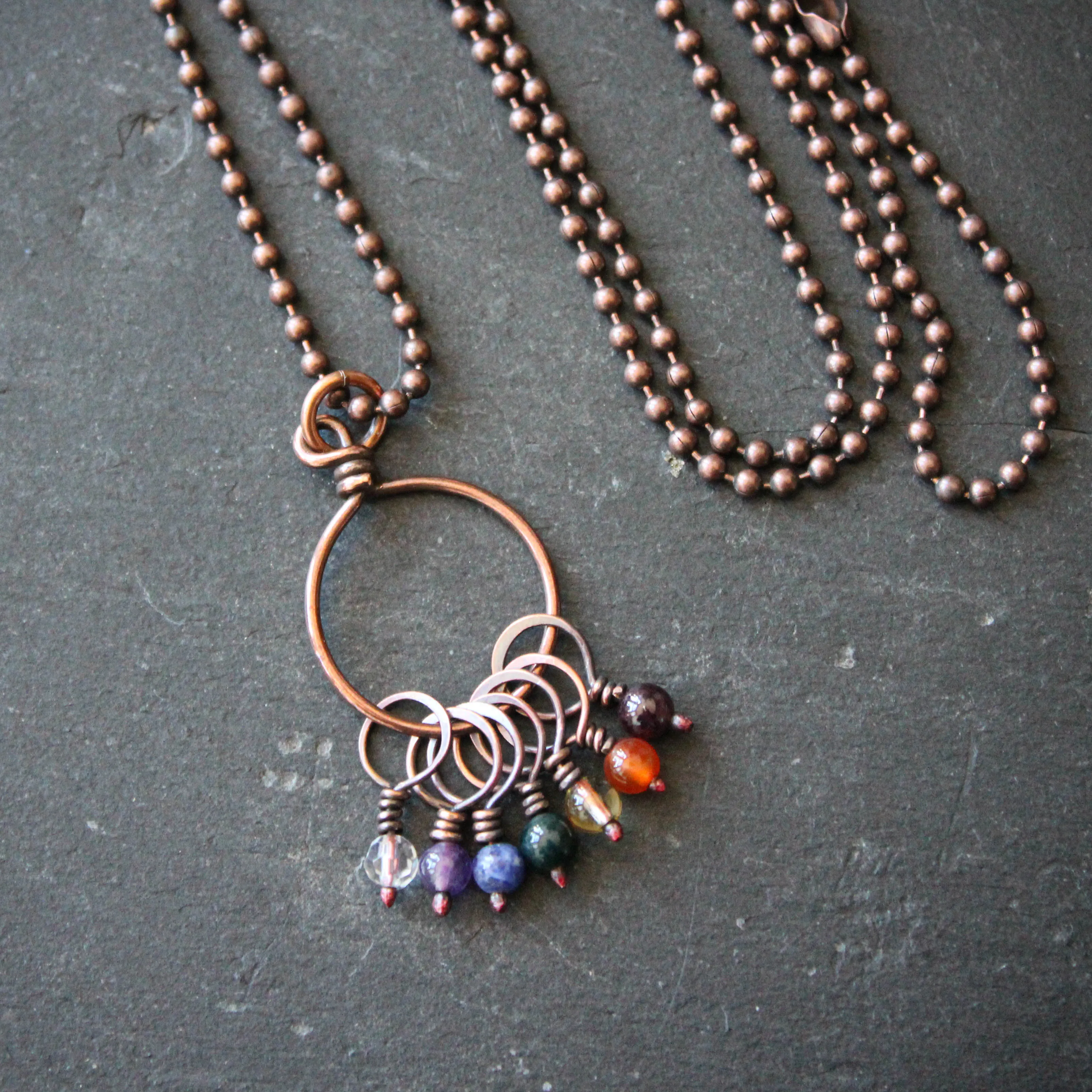 Bifrost Rainbow Stitch Marker Set Necklace