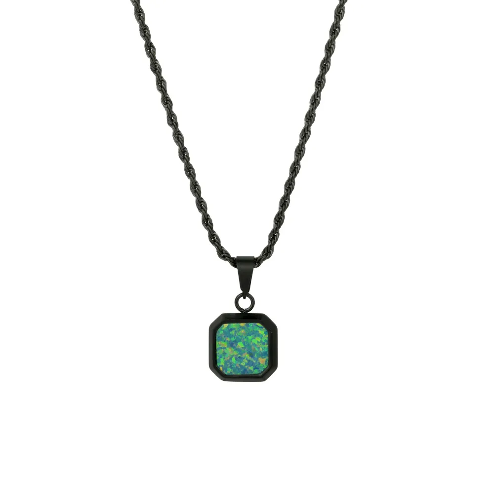 Black & Green Opal Pendant