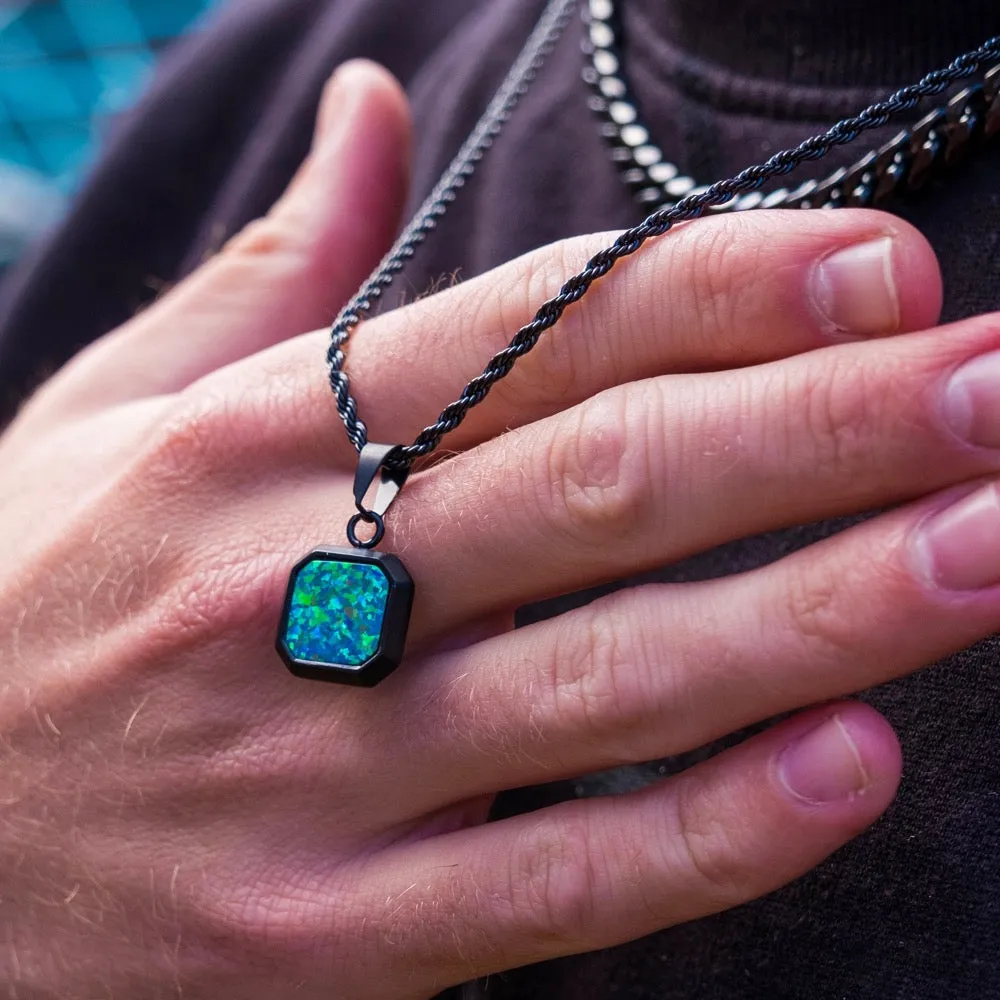 Black & Green Opal Pendant