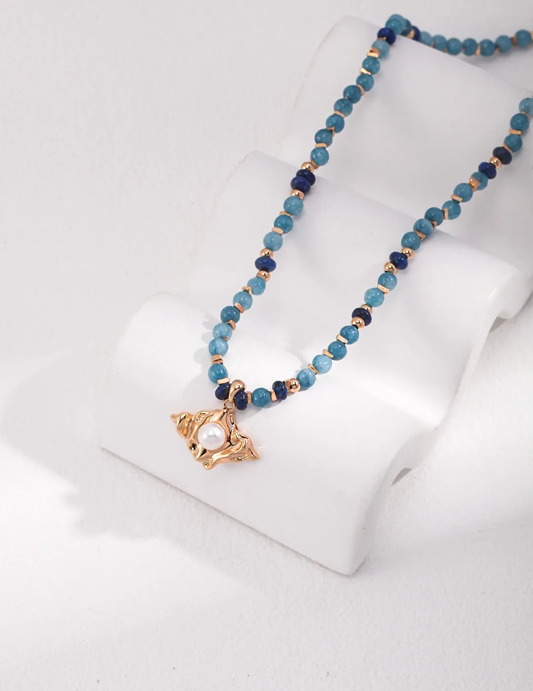 Blue Lapis Lazuli Beads With Necklace