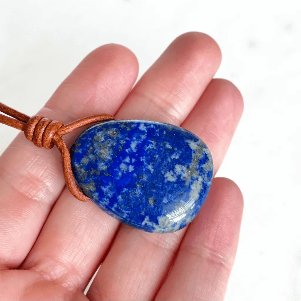 Blue Lapis Lazuli OOAK Gemstone Pendant - Midnight Beauty