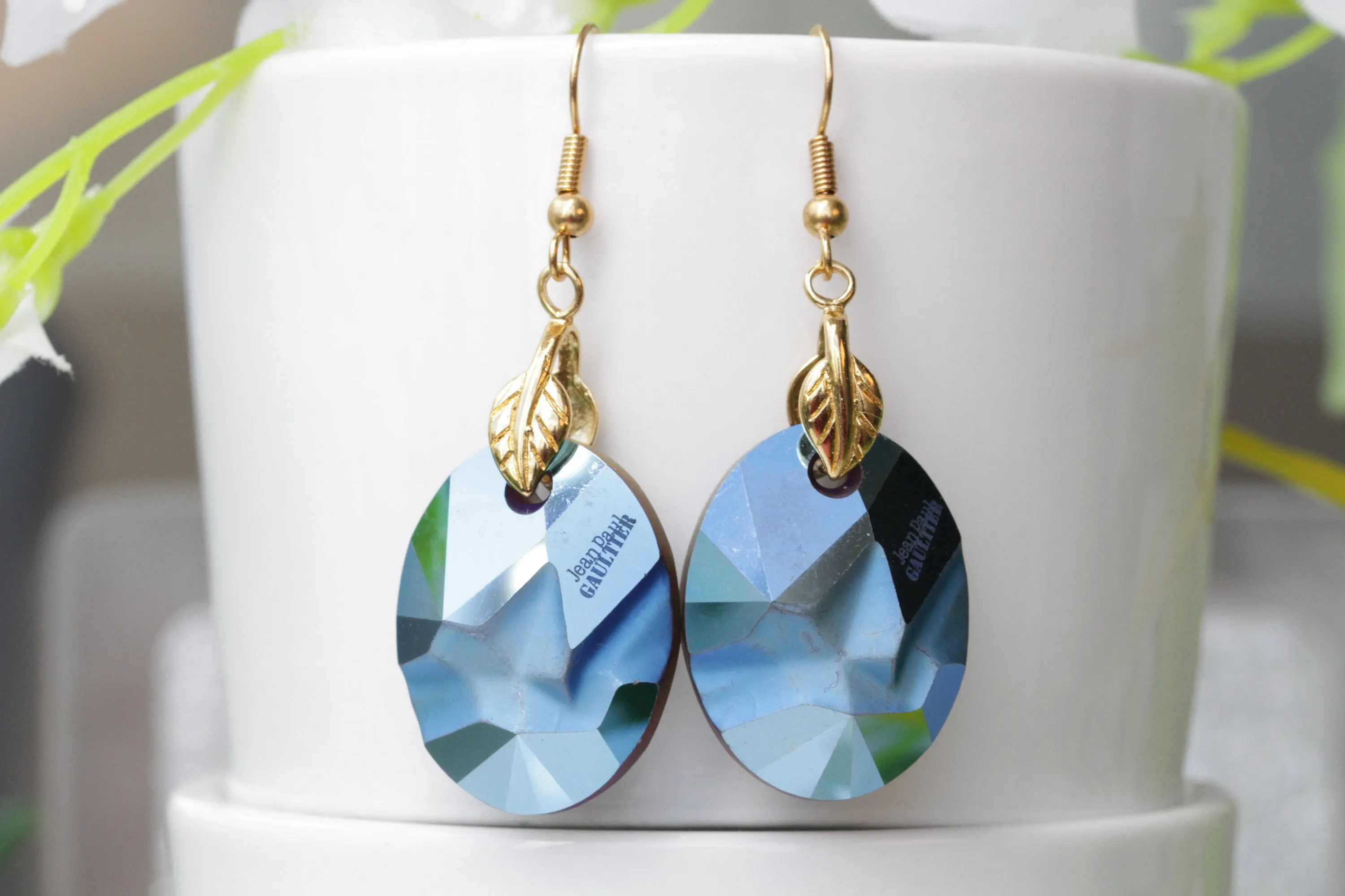 BLUE METALLIC EARRINGS