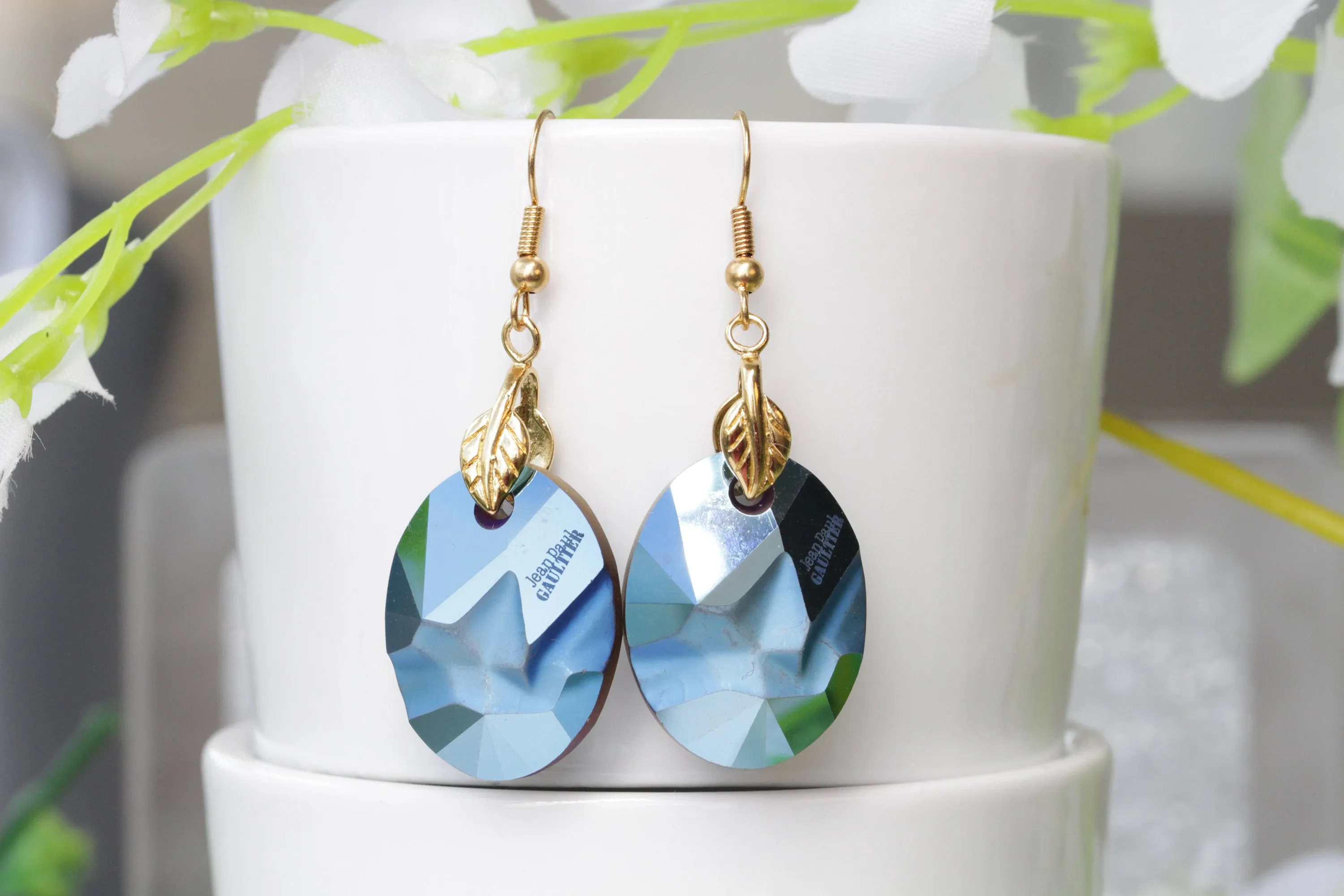 BLUE METALLIC EARRINGS