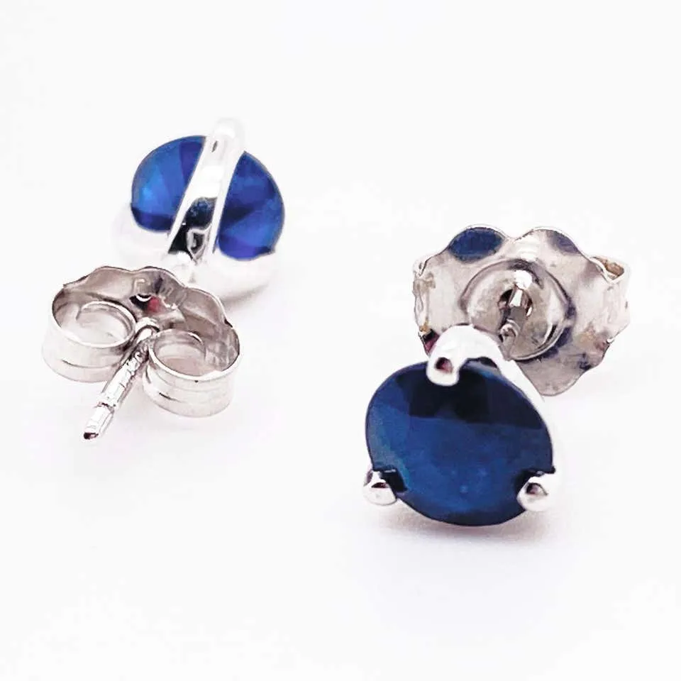 Blue Sapphire Stud Earrings