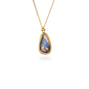 Boulder Opal Petite Teardrop Necklace