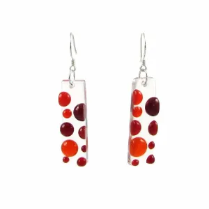 Bubbles Glass Earrings - Red