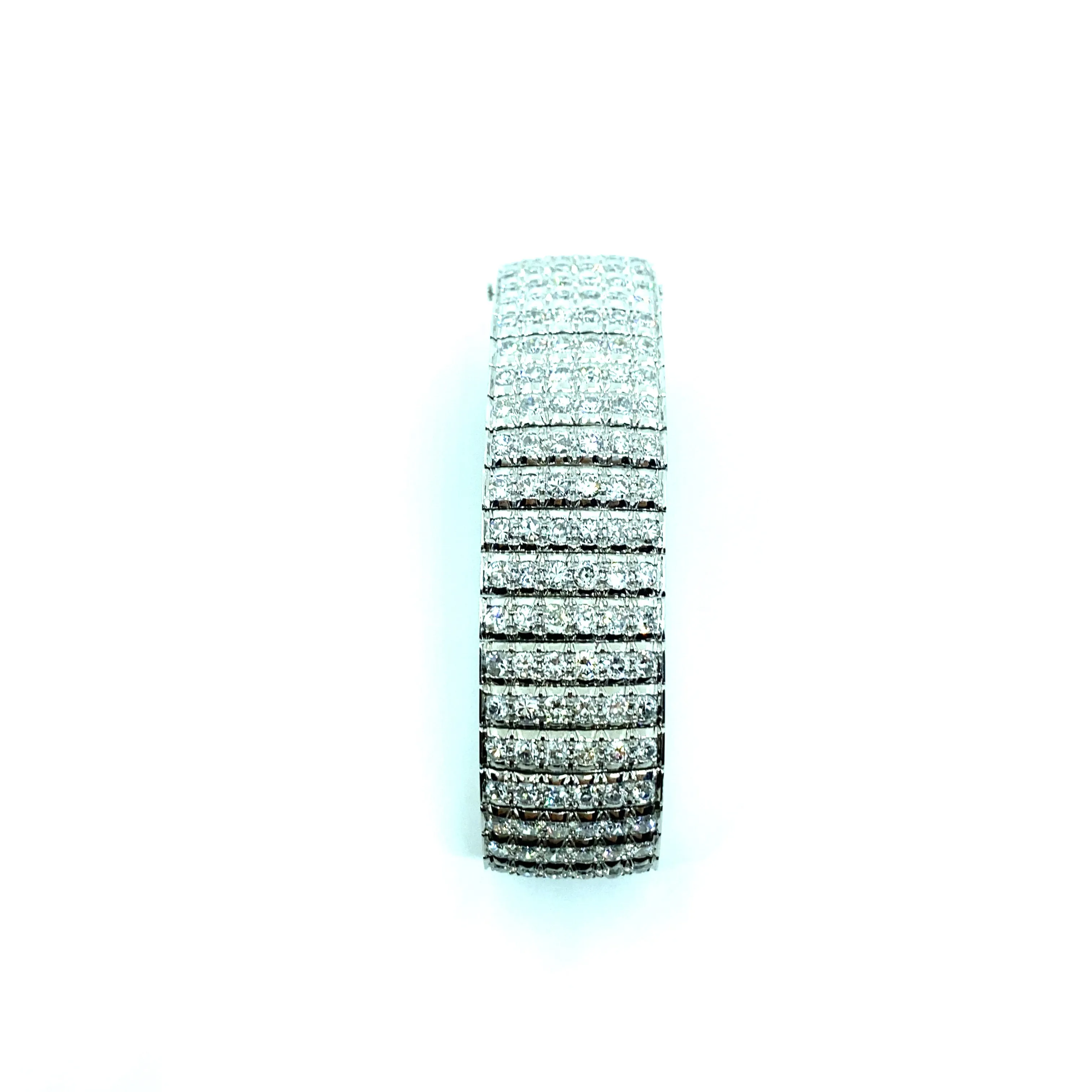 Bulgari Art Deco 30 Carat Diamond Engraved Platinum Tennis Bracelet