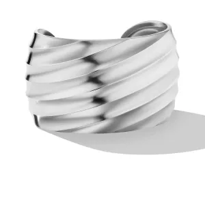 Cable Edge Bracelet in Recycled Sterling Silver