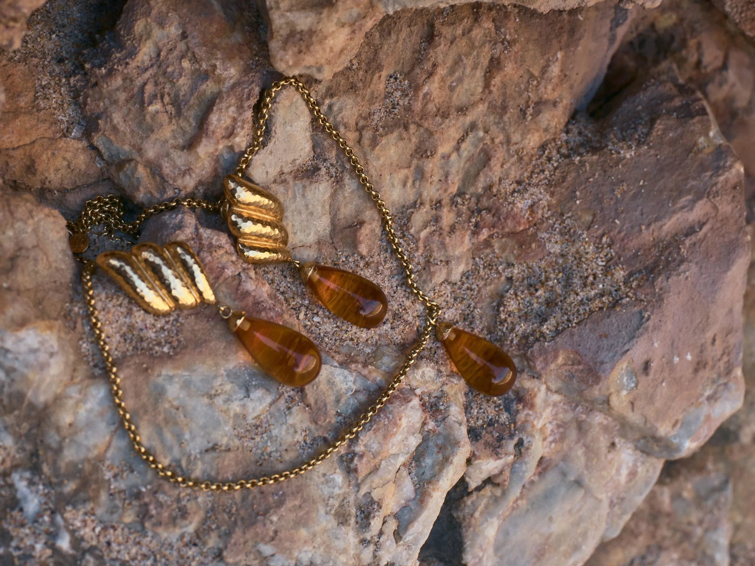 Cali Earrings Amber Gold