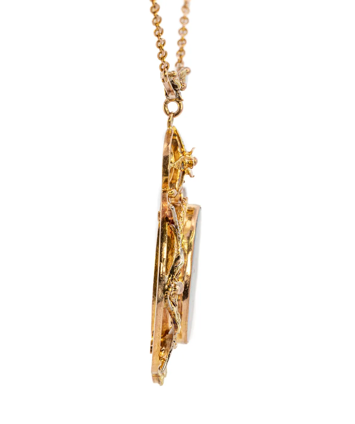 Captivating Yellow Gold Opal Doublet Necklace