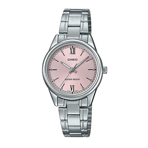 Casio Ladies' Analog Silver Stainless Steel Band Watch LTPV005D-4B2 LTP-V005D-4B2