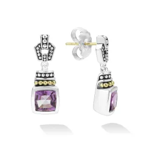 Caviar Color Amethyst Drop Earrings