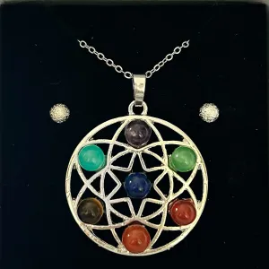 CHAKRA ENERGY GRID PENDANT ONLY - FREE CHAIN & EARRINGS