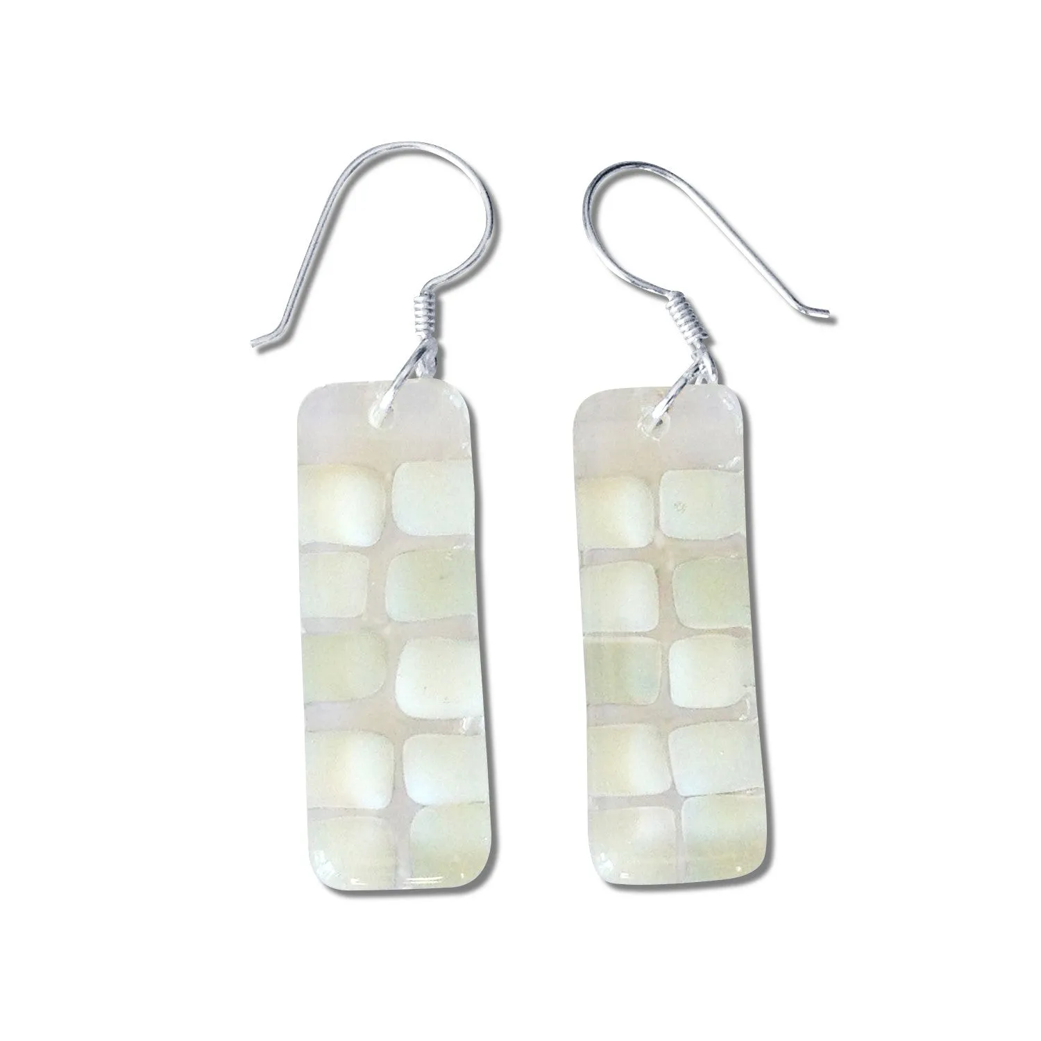 Checkerboard Glass Earrings - Black