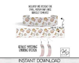 Christmas Acrylic Cuff Bracelet PNG Design for Sublimation, Bonus Earring Design, Digital Download