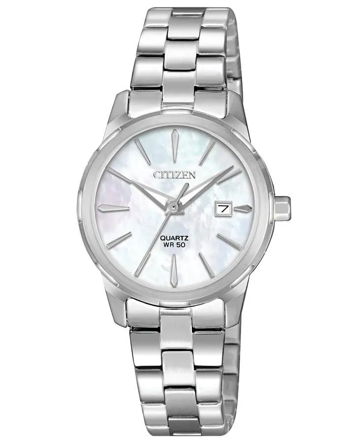 Citizen Quartz Womens Watch - Stainless Steel - Mother of Pearl - Date -Bracelet