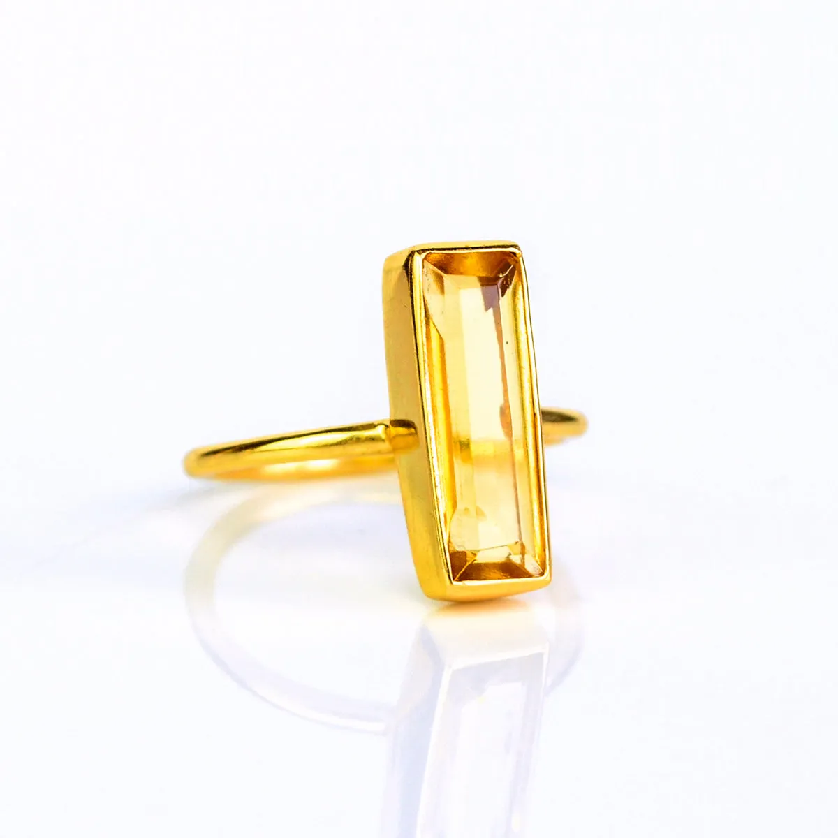 Citrine Bar Ring : November Birthstone