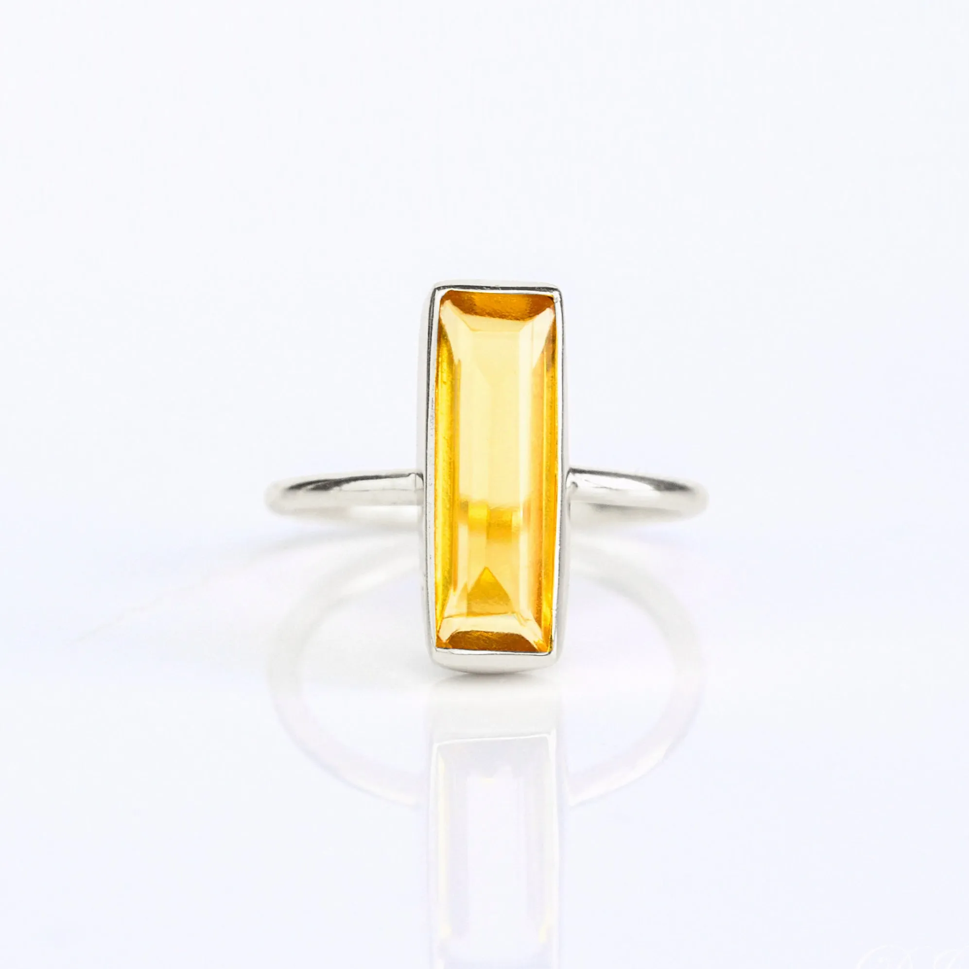 Citrine Bar Ring : November Birthstone