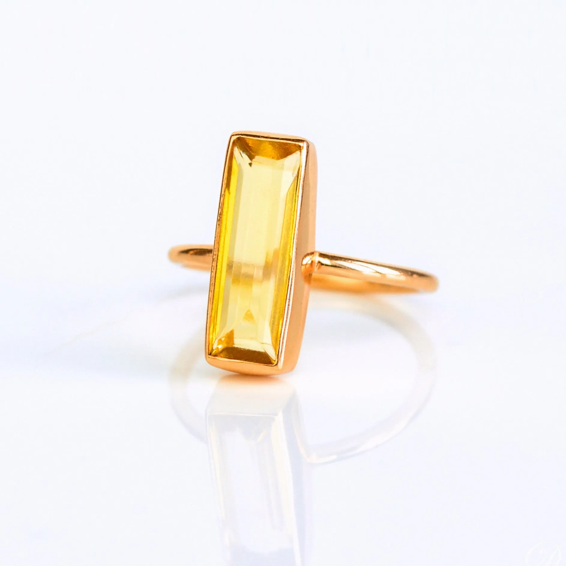 Citrine Bar Ring : November Birthstone