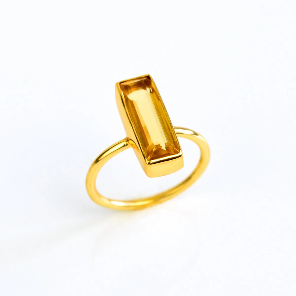 Citrine Bar Ring : November Birthstone