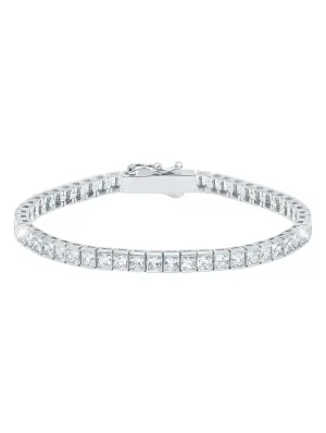 Classic Medium Princess Tennis Bracelet Finished in Pure Platinum