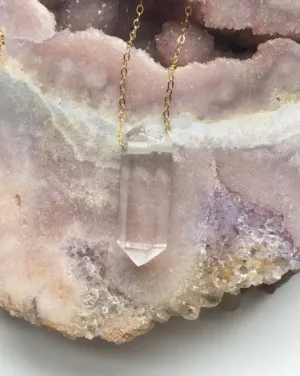 CLEAR QUARTZ NECKLACE • Raw Crystal Necklace - Crystal Healing Necklace - Quartz Jewelry