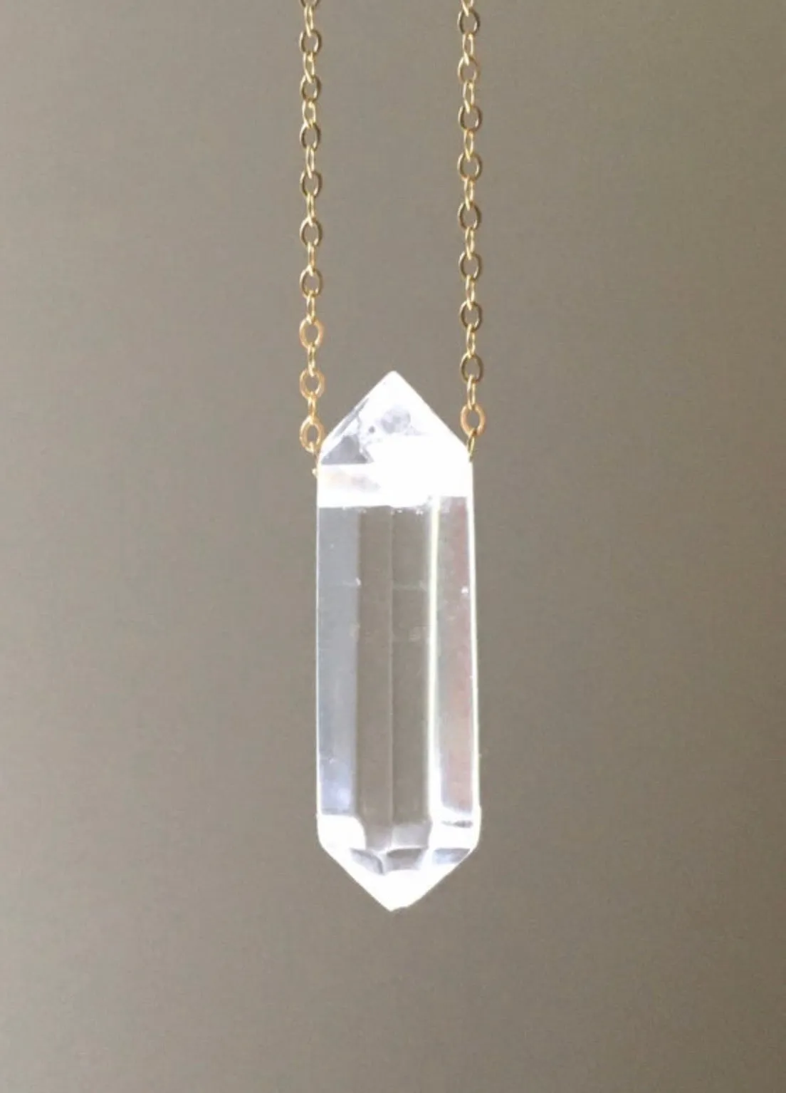 CLEAR QUARTZ NECKLACE • Raw Crystal Necklace - Crystal Healing Necklace - Quartz Jewelry