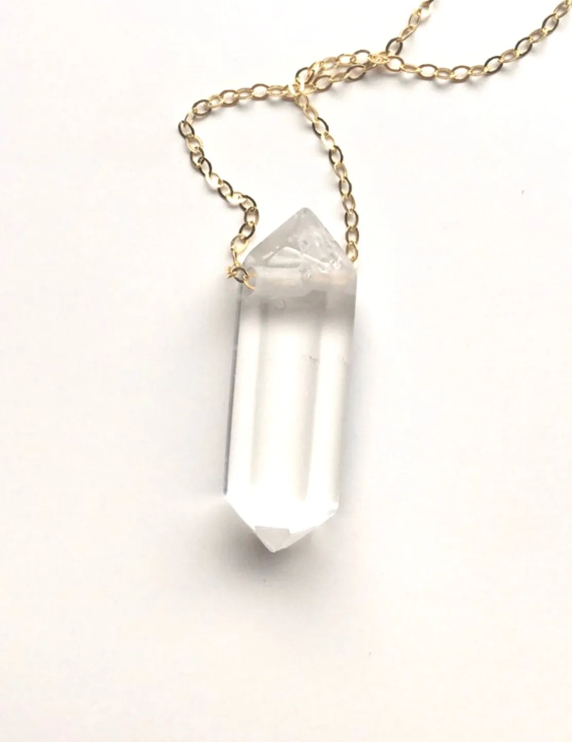 CLEAR QUARTZ NECKLACE • Raw Crystal Necklace - Crystal Healing Necklace - Quartz Jewelry