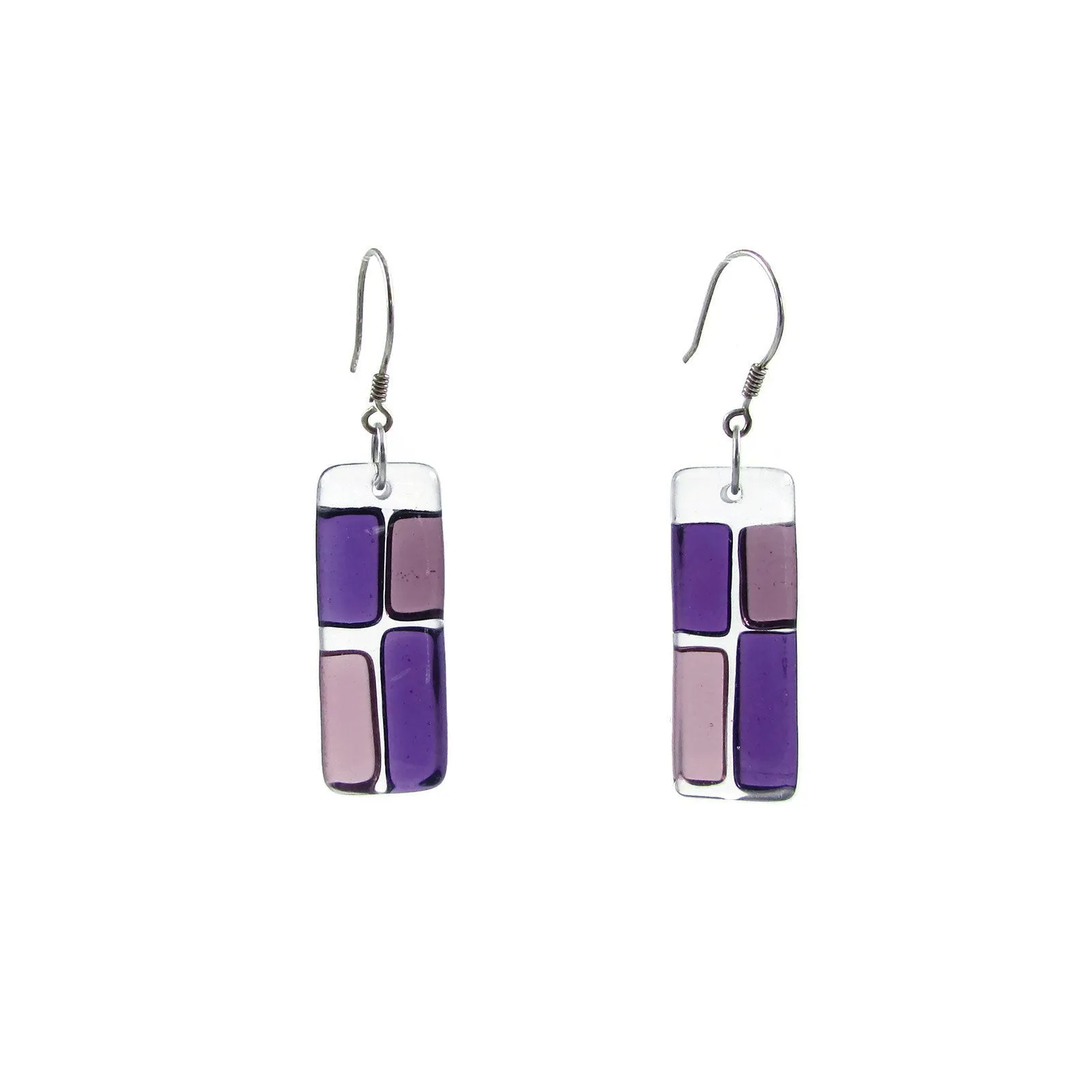 Cobblestones Glass Earrings - Red