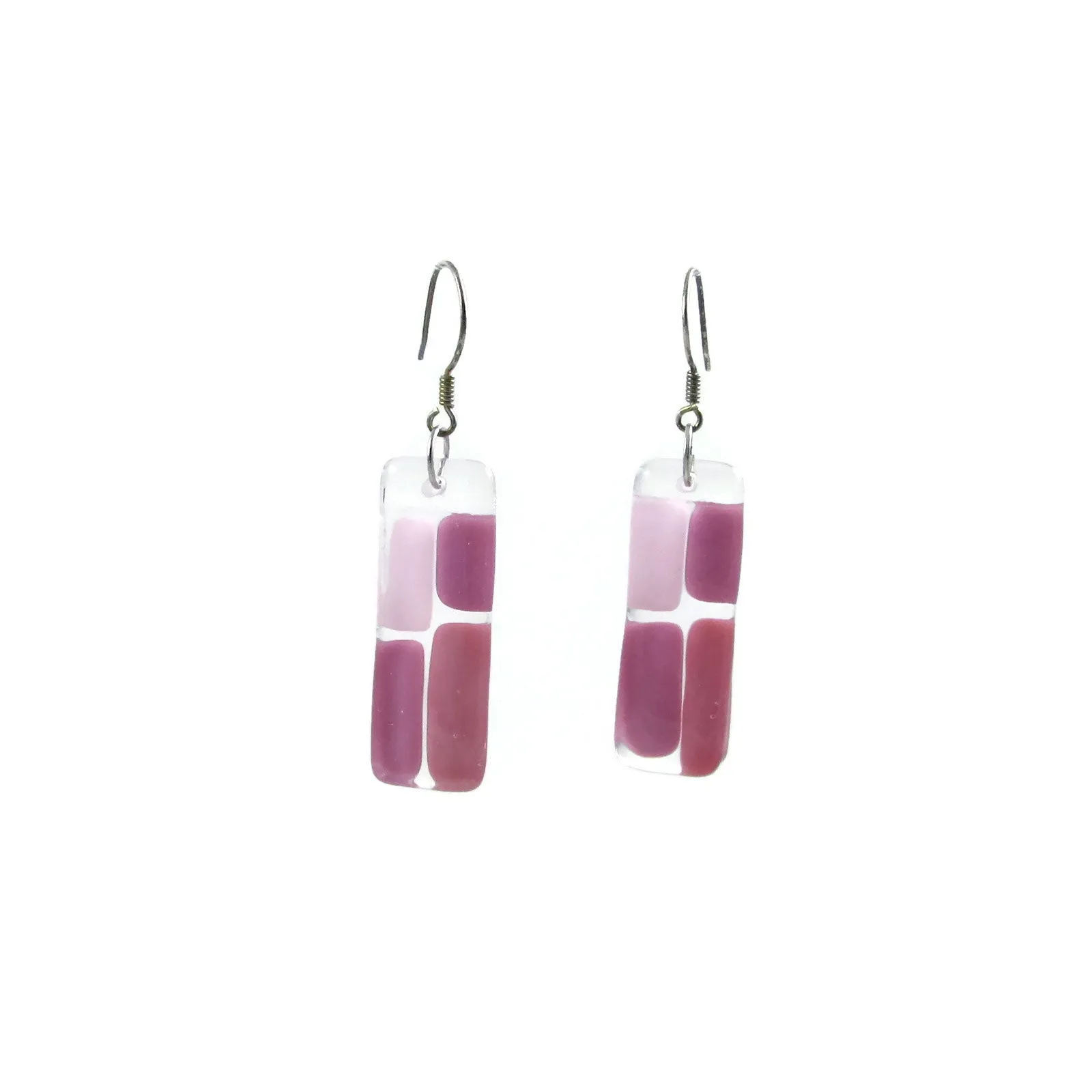 Cobblestones Glass Earrings - Red