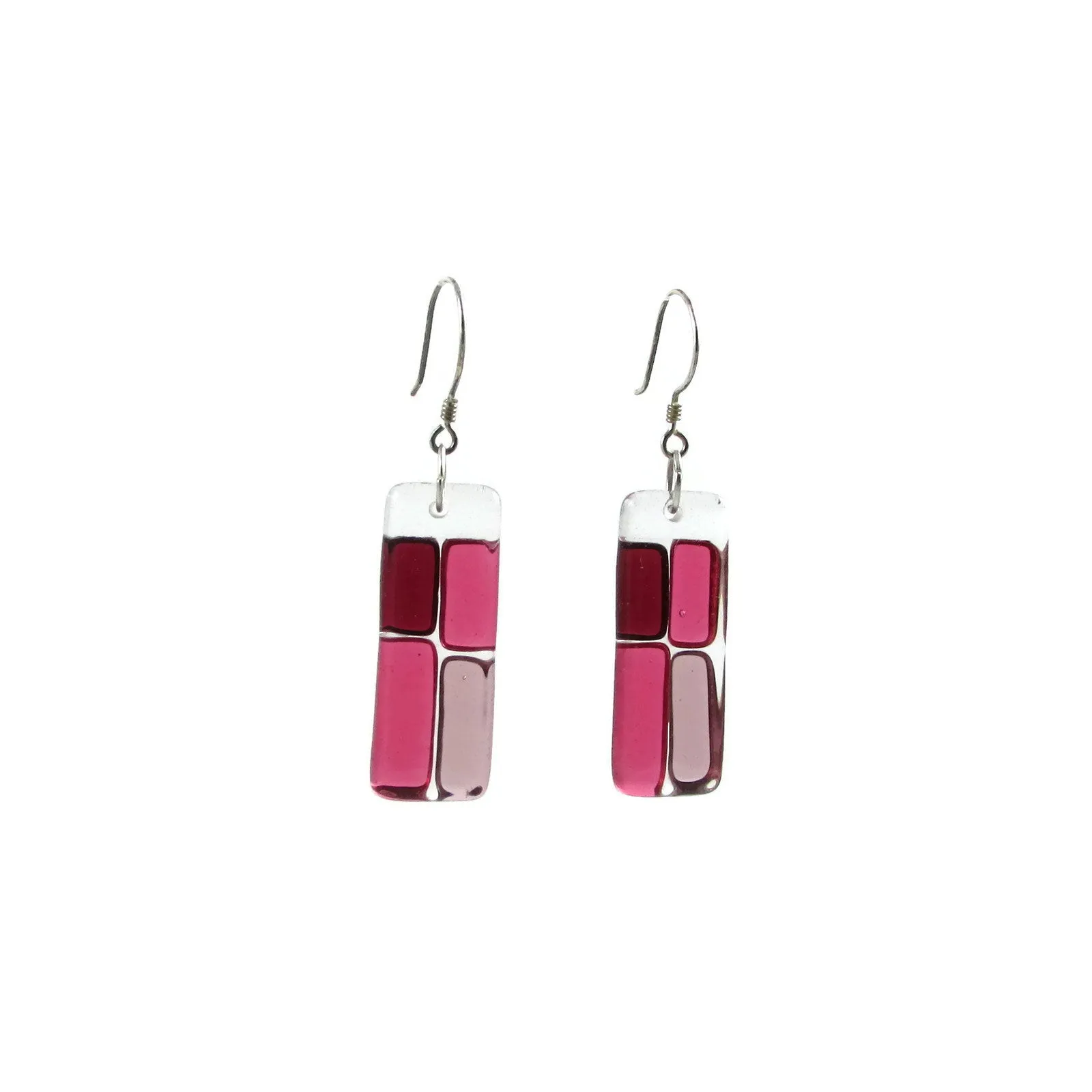 Cobblestones Glass Earrings - Red