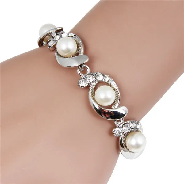 Creative Diamond Pearl Alloy Bracelet