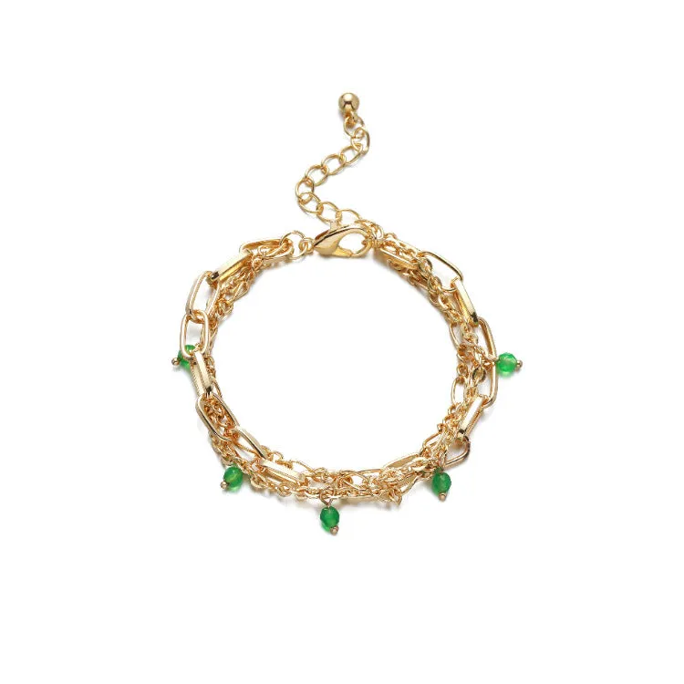 Crystal Bead Multilayer Chain Bracelrt