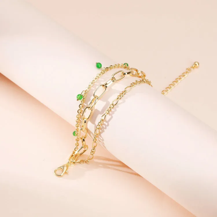 Crystal Bead Multilayer Chain Bracelrt