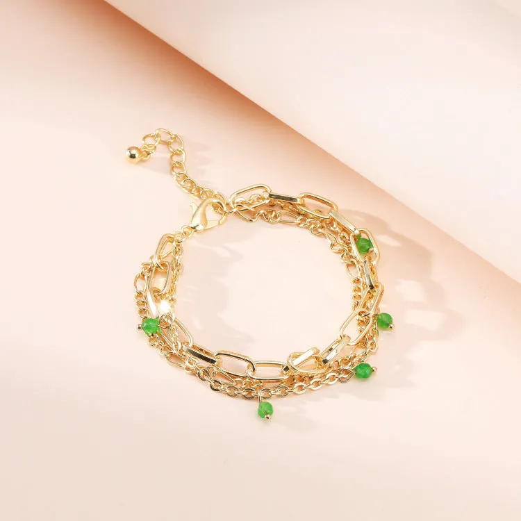 Crystal Bead Multilayer Chain Bracelrt