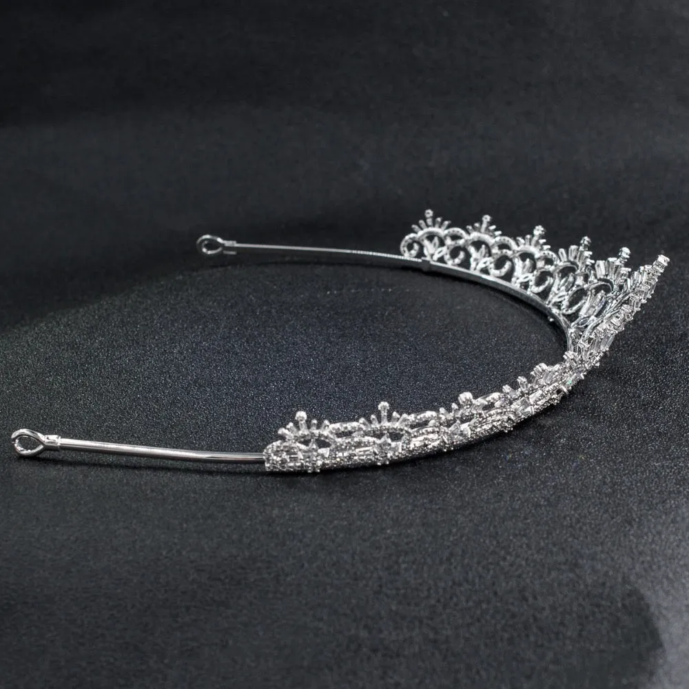 Cubic zircon wedding  bridal royal tiara diadem crown CH10125